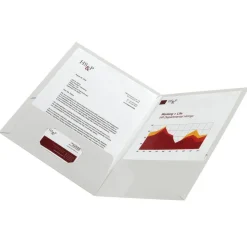 Laminated Paper 2-Pocket Folders, White, Pack Of 10