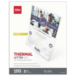 Laminating Pouches, Letter Size, 9" x 11-1/2", Pack Of 100 Pouches