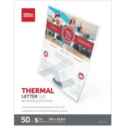 Laminating Pouches, Letter Size, 5 Mil, Clear, Pack Of 50