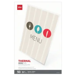 Laminating Pouches, Menu Size, 3 Mil, 11-1/2" x 17-1/2", Pack Of 50
