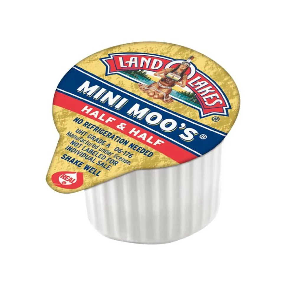 Land O'Lakes Mini Moos Half-And-Half Liquid Coffee Creamer, Original Flavor, 0.28 Oz Single Serve, 192/Pack