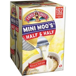 Land O'Lakes Mini Moos Half-And-Half Liquid Coffee Creamer, Original Flavor, 0.28 Oz Single Serve, 192/Pack