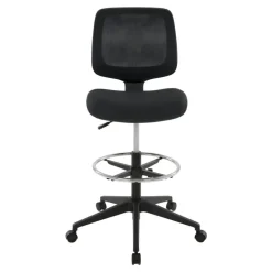 Laristo Mesh/Fabric Mid-Back Drafting Chair, Black, BIFMA Compliant