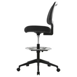 Laristo Mesh/Fabric Mid-Back Drafting Chair, Black, BIFMA Compliant