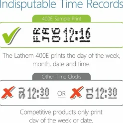 Lathem 400E Top Feed Electronic Time Clock Kit - Card Punch/Stamp - Month, Date, Week, Time, Bi-weekly, Semi-monthly, Month Record Time