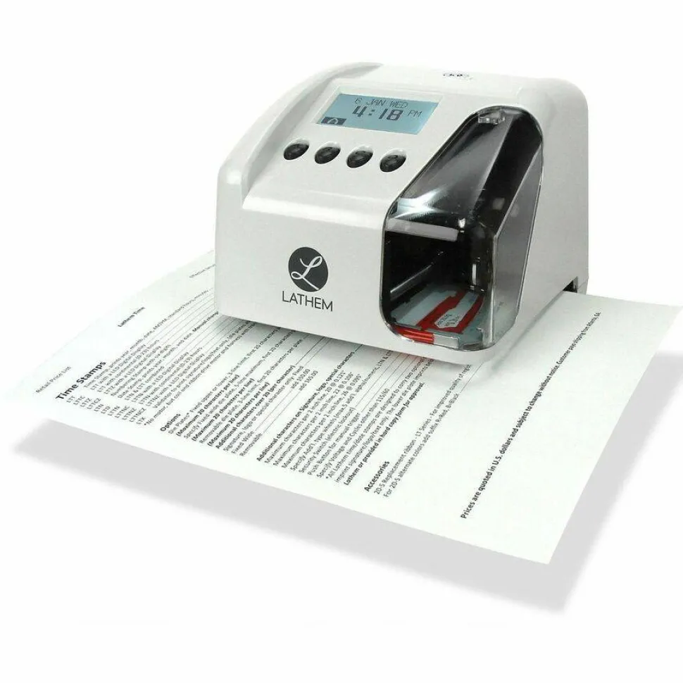 Lathem LT5 Electronic Time and Date Stamp - Card Punch/Stamp - Digital - Time, Date Record Time