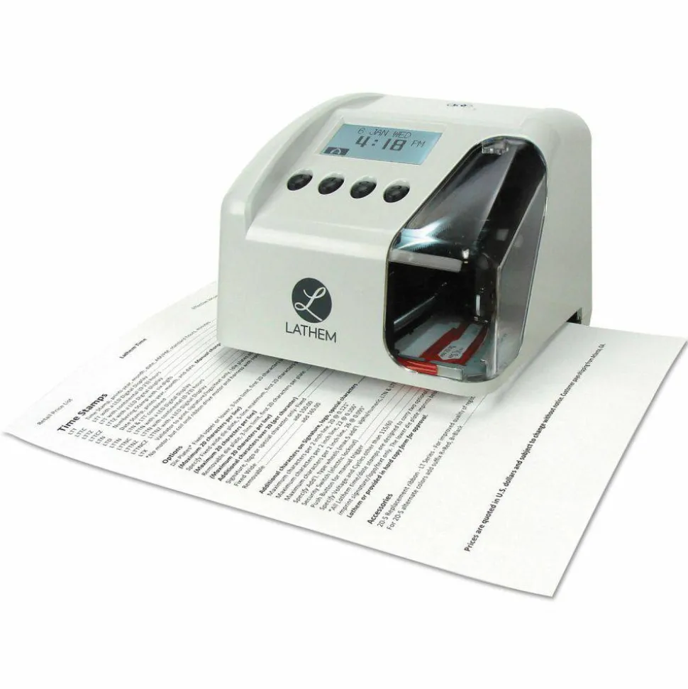 Lathem LT5 Electronic Time and Date Stamp - Card Punch/Stamp - Digital - Time, Date Record Time