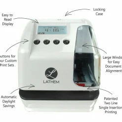 Lathem LT5 Electronic Time and Date Stamp - Card Punch/Stamp - Digital - Time, Date Record Time
