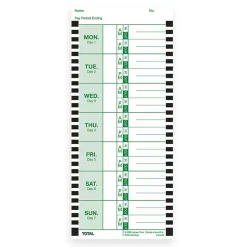 Lathem Time Cards, E8-100, Weekly, 1-Sided, 8 1/2" x 3 3/4", White, Box Of 100
