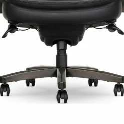 La-Z-Boy Woodbury Big/Tall Executive Chair, Supports Up to 400 lb, 20.25" to 23.25" Seat Height, Black Seat/Back, Weathered Gray Base