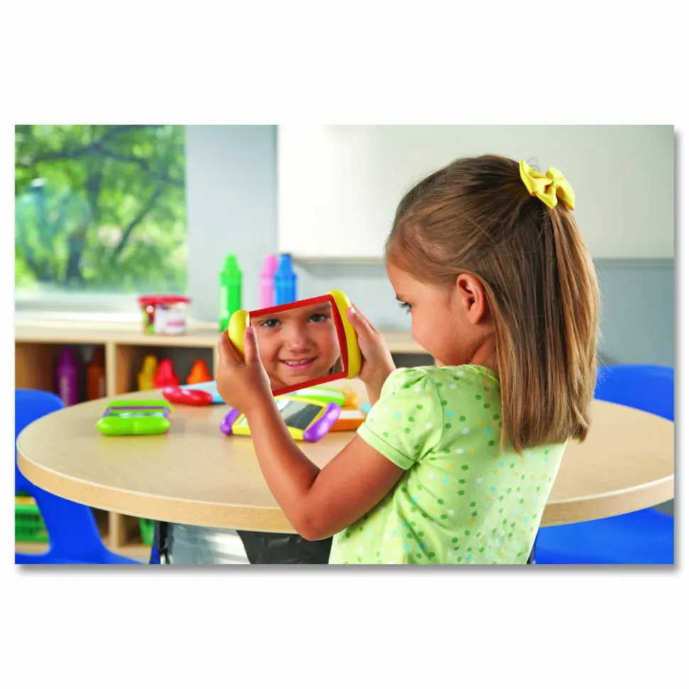 Learning Resources All About Me 2-In-1 Mirrors, 4" x 6", Pre-K - Grade 3, Pack Of 6