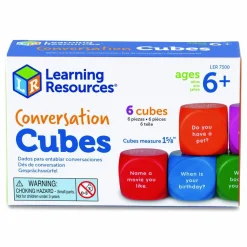 Learning Resources Conversation Cubes, Ages 6 and Up, Assorted Colors, 6 Pieces