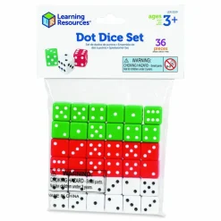 Learning Resources Dot Dice, Ages 3 and Up, 36 Dice