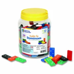 Learning Resources Double-Six Dominoes in Bucket, 2 to 4 Players, Grades K to 4, 168 Pieces