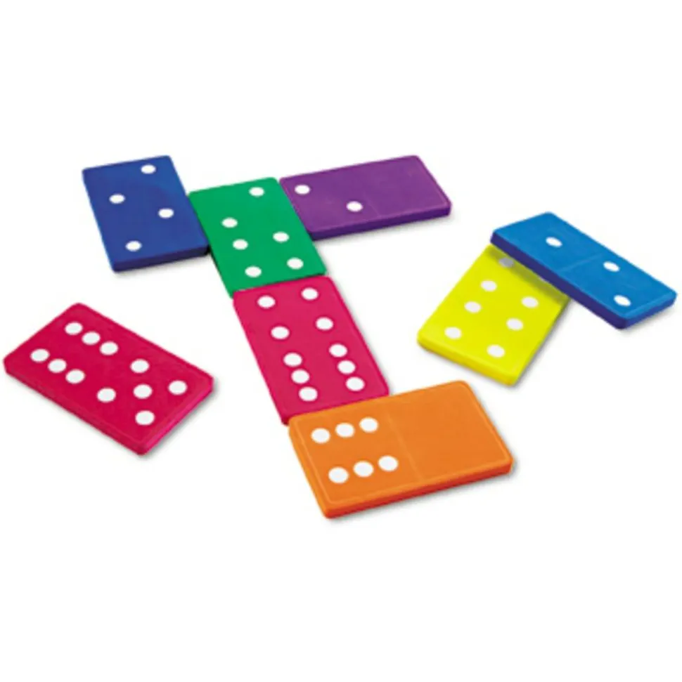 Learning Resources Foam Jumbo Dominoes - Skill Learning: Sorting, Patterning, Arithmetic, Fraction, Logic - 5 Year & Up - Multi