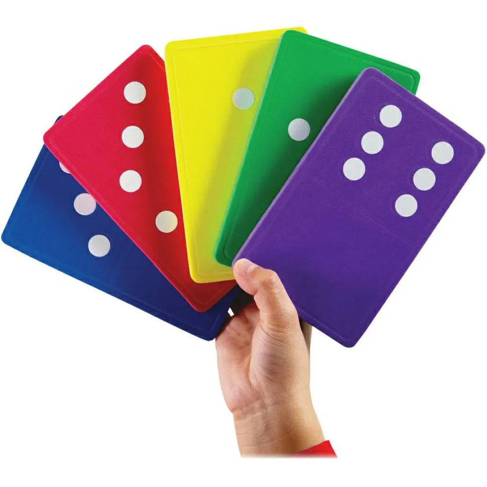 Learning Resources Foam Jumbo Dominoes - Skill Learning: Sorting, Patterning, Arithmetic, Fraction, Logic - 5 Year & Up - Multi