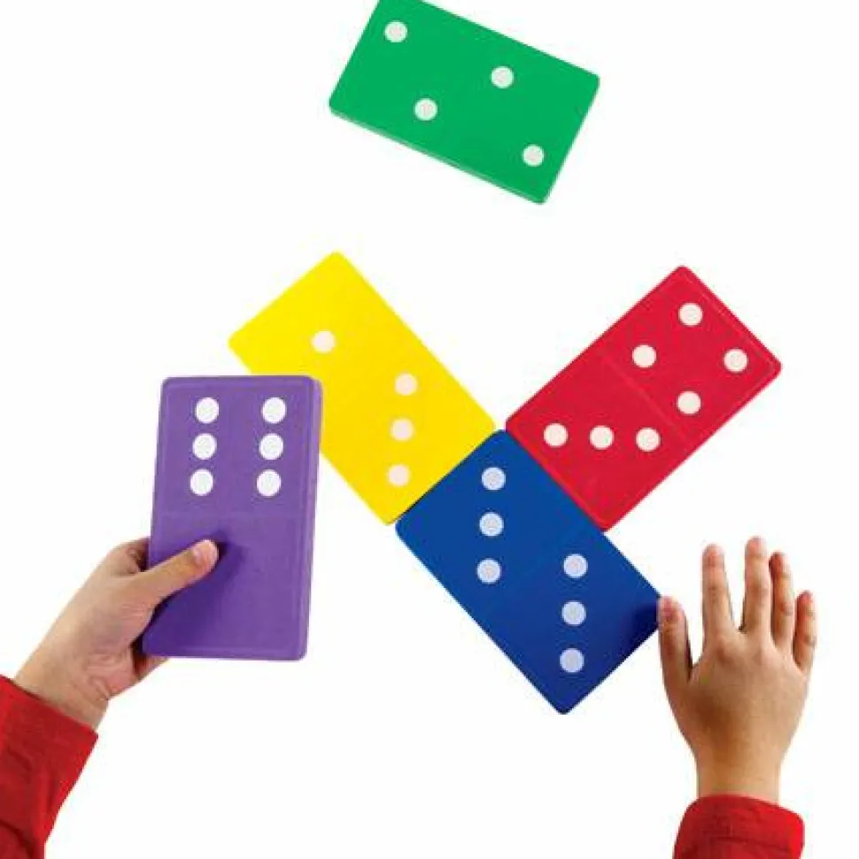 Learning Resources Foam Jumbo Dominoes - Skill Learning: Sorting, Patterning, Arithmetic, Fraction, Logic - 5 Year & Up - Multi