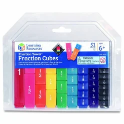Learning Resources Fraction Tower Fraction Cubes, Grades 1 to 4, 51 Pieces