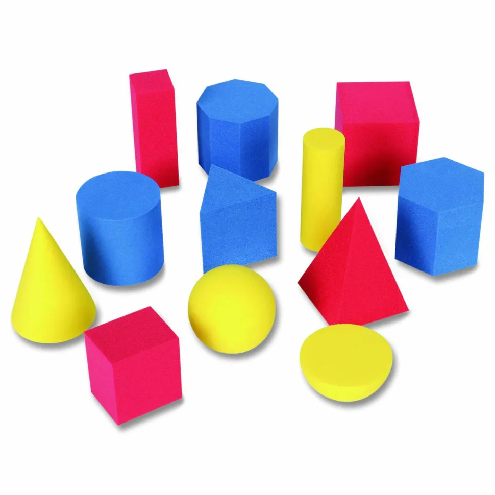 Learning Resources Hands-On Soft Geometric Solids, Grades K to 5, 12 Pieces