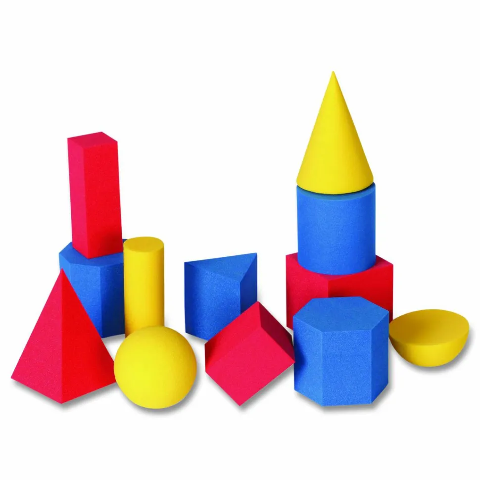 Learning Resources Hands-On Soft Geometric Solids, Grades K to 5, 12 Pieces