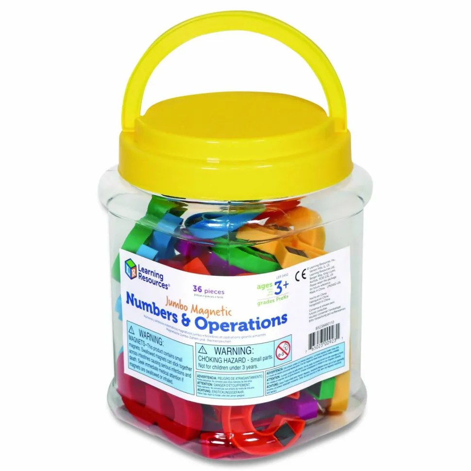 Learning Resources Jumbo Magnetic Numbers and Operations, Assorted Colors, 36 Pieces