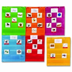 Learning Resources Magnetic Pocket Chart Squares, Classroom/Teacher Organizer Set, 7 Pockets, Assorted Colors, Set of 6