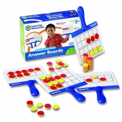Learning Resources Magnetic 10-Frame Answer Write-And-Wipe Board Set, Assorted Colors, Grades K - 9