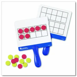 Learning Resources Magnetic 10-Frame Answer Write-And-Wipe Board Set, Assorted Colors, Grades K - 9
