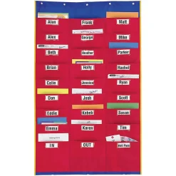 Learning Resources Organization Station Pocket Chart, 45" x 28 1/4", Red/Blue, Grade 1 - Grade 3