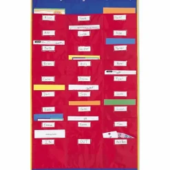 Learning Resources Organization Station Pocket Chart, 45" x 28 1/4", Red/Blue, Grade 1 - Grade 3