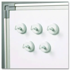 Learning Resources Original Magnetic Hooks - 13 lb (5.90 kg) Capacity - for Pocket Chart, Flip Book, Hall Pass, Decoration - White - 5 / Pack
