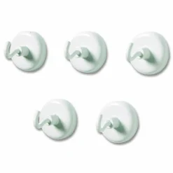 Learning Resources Original Magnetic Hooks - 13 lb (5.90 kg) Capacity - for Pocket Chart, Flip Book, Hall Pass, Decoration - White - 5 / Pack