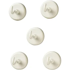 Learning Resources Original Magnetic Hooks - 13 lb (5.90 kg) Capacity - for Pocket Chart, Flip Book, Hall Pass, Decoration - White - 5 / Pack