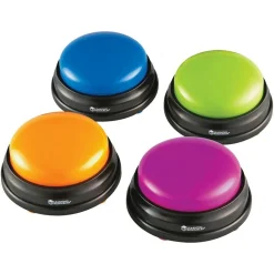 Learning Resources Plastic Answer Buzzers, 3-1/2", Assorted Colors, Pack Of 4 Buzzers