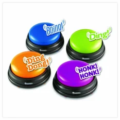 Learning Resources Plastic Answer Buzzers, 3-1/2", Assorted Colors, Pack Of 4 Buzzers