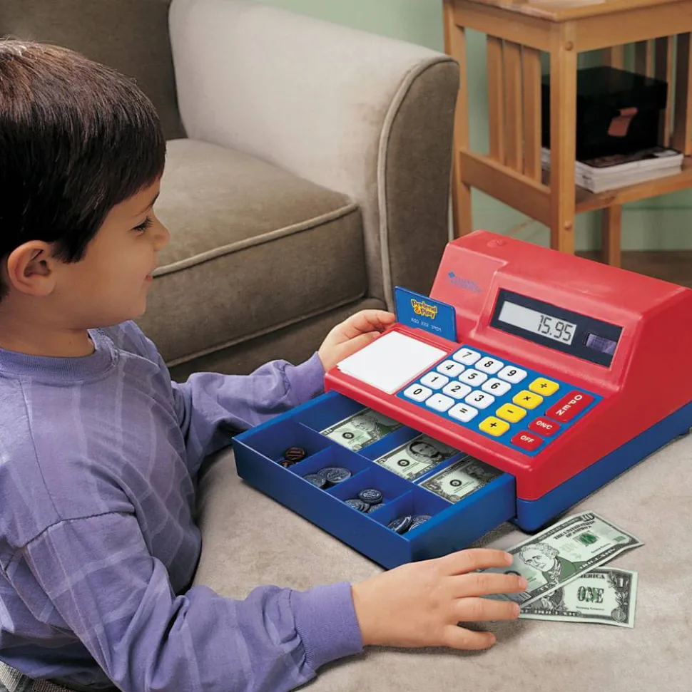 Learning Resources Pretend & Play Calculator Cash Register, 5 3/4"H x 9 1/2"W x 10 1/2"D, Grades Pre-K - 3