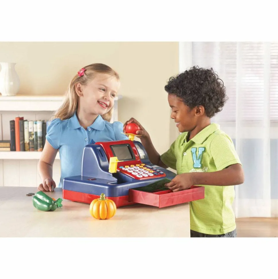 Learning Resources Pretend & Play Teaching Cash Register, 8"H x 9 1/2"W x 13"D, Grades Pre-K - 1
