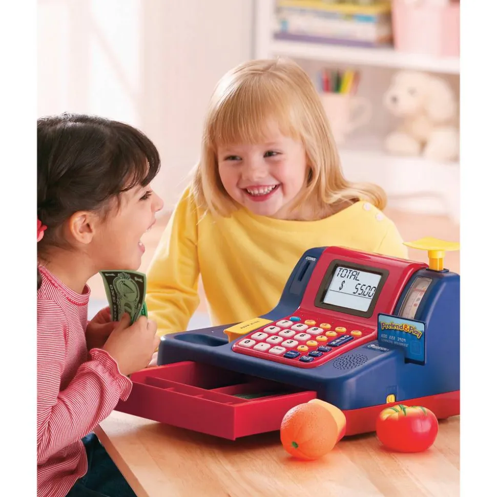 Learning Resources Pretend & Play Teaching Cash Register, 8"H x 9 1/2"W x 13"D, Grades Pre-K - 1