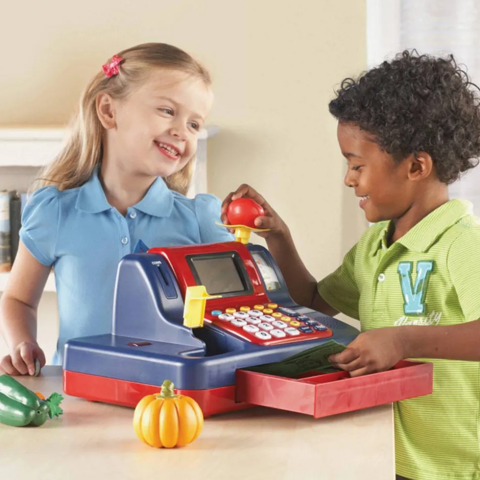 Learning Resources Pretend & Play Teaching Cash Register, 8"H x 9 1/2"W x 13"D, Grades Pre-K - 1