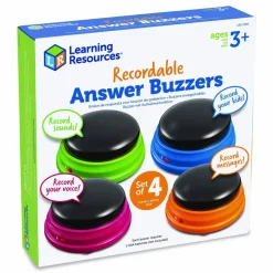 Learning Resources Recordable Answer Buzzers, Ages 3 and Up, 4 Buzzers