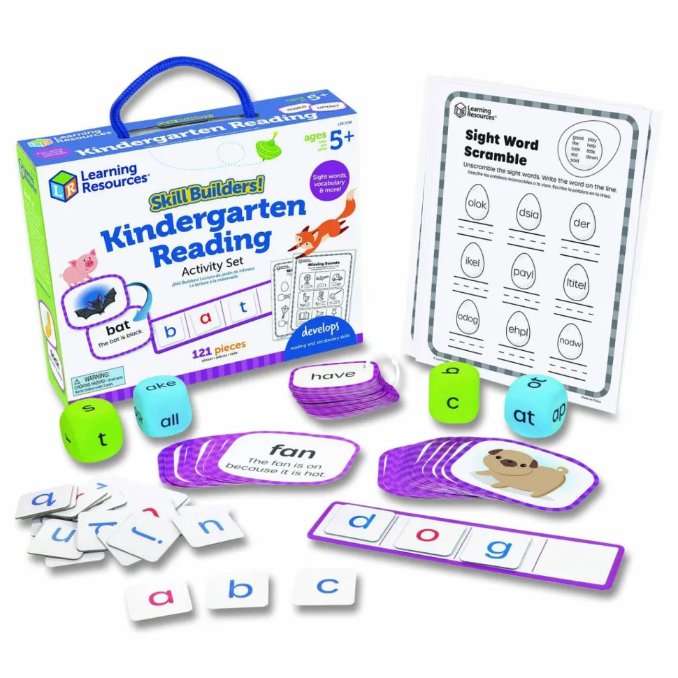 Learning Resources Skill Builders! Kindergarten Reading Activity Set, Grades K to 1, 121 Pieces
