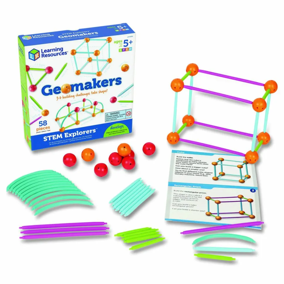 Learning Resources STEM Explorers Geomakers, Grades K to 2, 58 Pieces