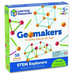 Learning Resources STEM Explorers Geomakers, Grades K to 2, 58 Pieces