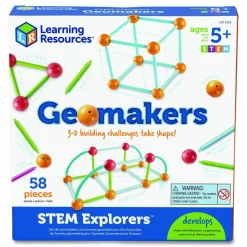 Learning Resources STEM Explorers Geomakers, Grades K to 2, 58 Pieces