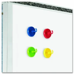 Learning Resources Super Strong Magnetic Hooks Set - for Pocket Chart, Flip Book, Hall Pass, Decoration - Metal - Red, Blue, Green, Yellow - 4 / Pack