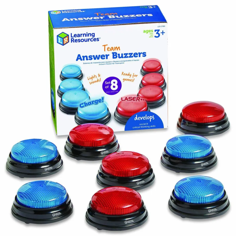 Learning Resources Team Answer Buzzers, Ages 3 and Up, 4 Buzzers
