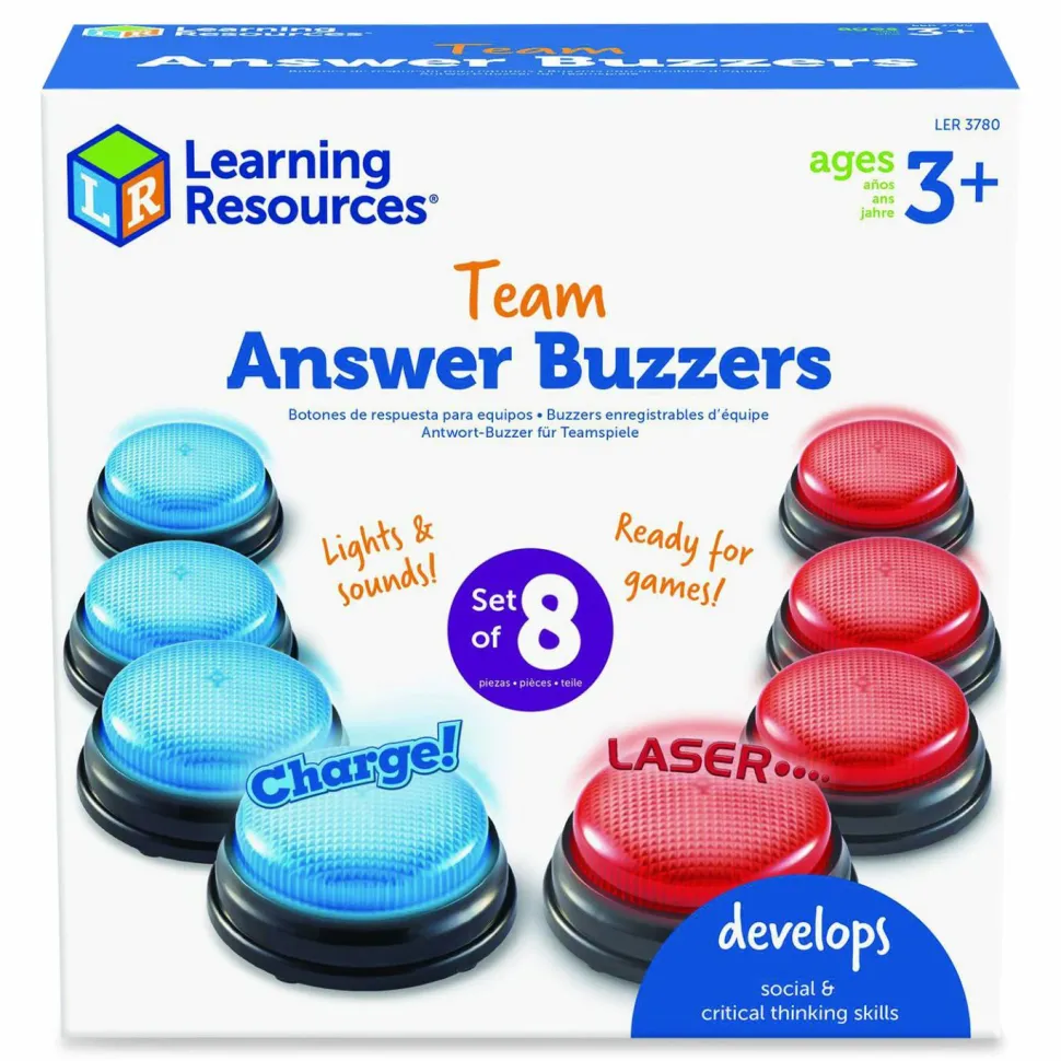 Learning Resources Team Answer Buzzers, Ages 3 and Up, 4 Buzzers
