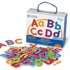 Learning Resources Upper/Lower Case Magnetic Letters - 82 Pieces - Lowercase Letters, Uppercase Letters Shape - 7725