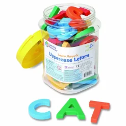 Learning Resources Jumbo Uppercase Magnetic Letters, 2.5" Tall, Assorted Colors, 40 Pieces