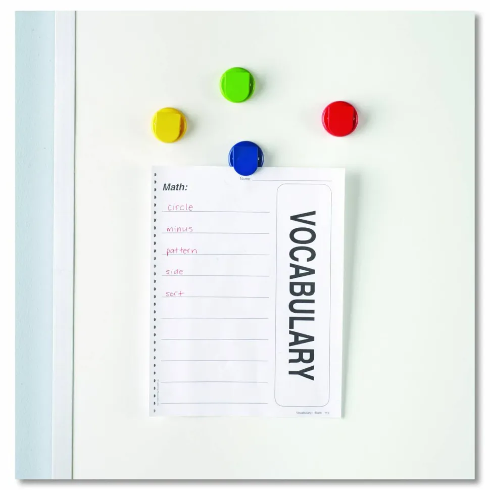 Learning Resources Super Strong Magnetic Clips Set - 1.5" Diameter - 50 Sheet Capacity - for Whiteboard, Folder - Assorted - 4 / Pack